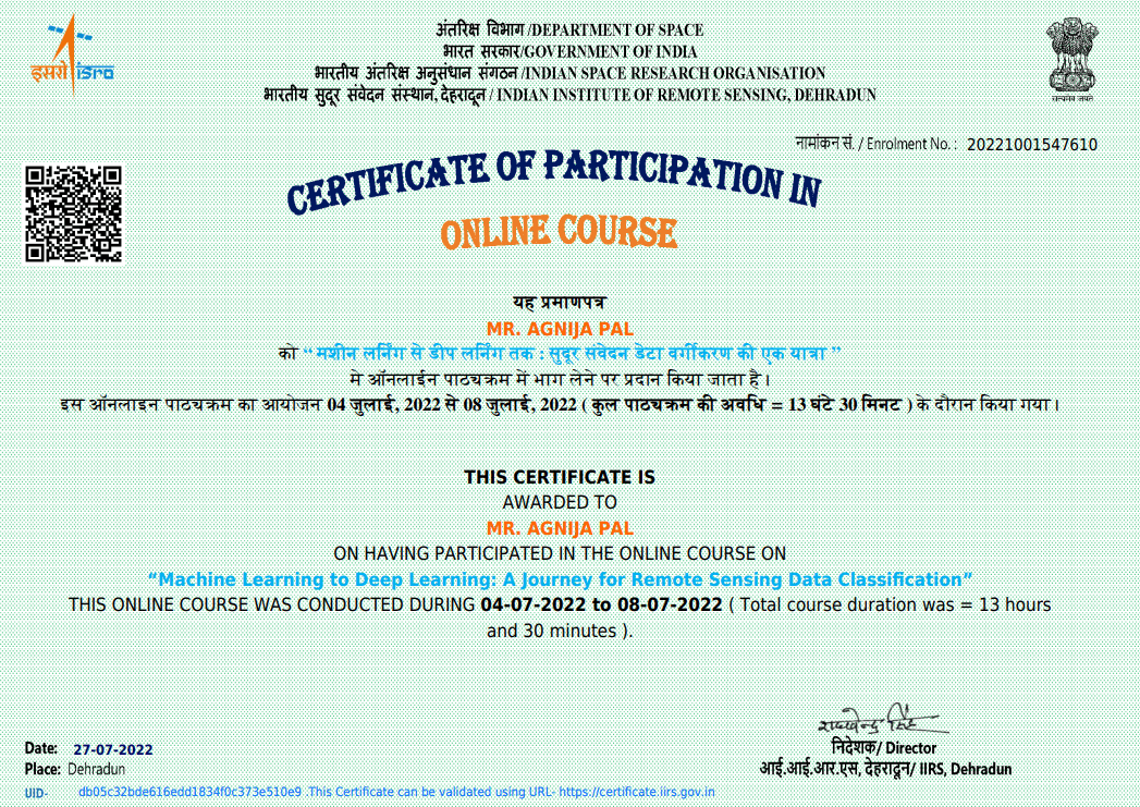 Machine Learning to Deep Learning: A Journey for Remote Sensing Data Classification